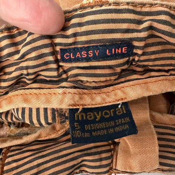 Mayoral Classy Line Kids Size 5 Shorts Linen Blend Orange Beach Summer GUC - Picture 4 of 6